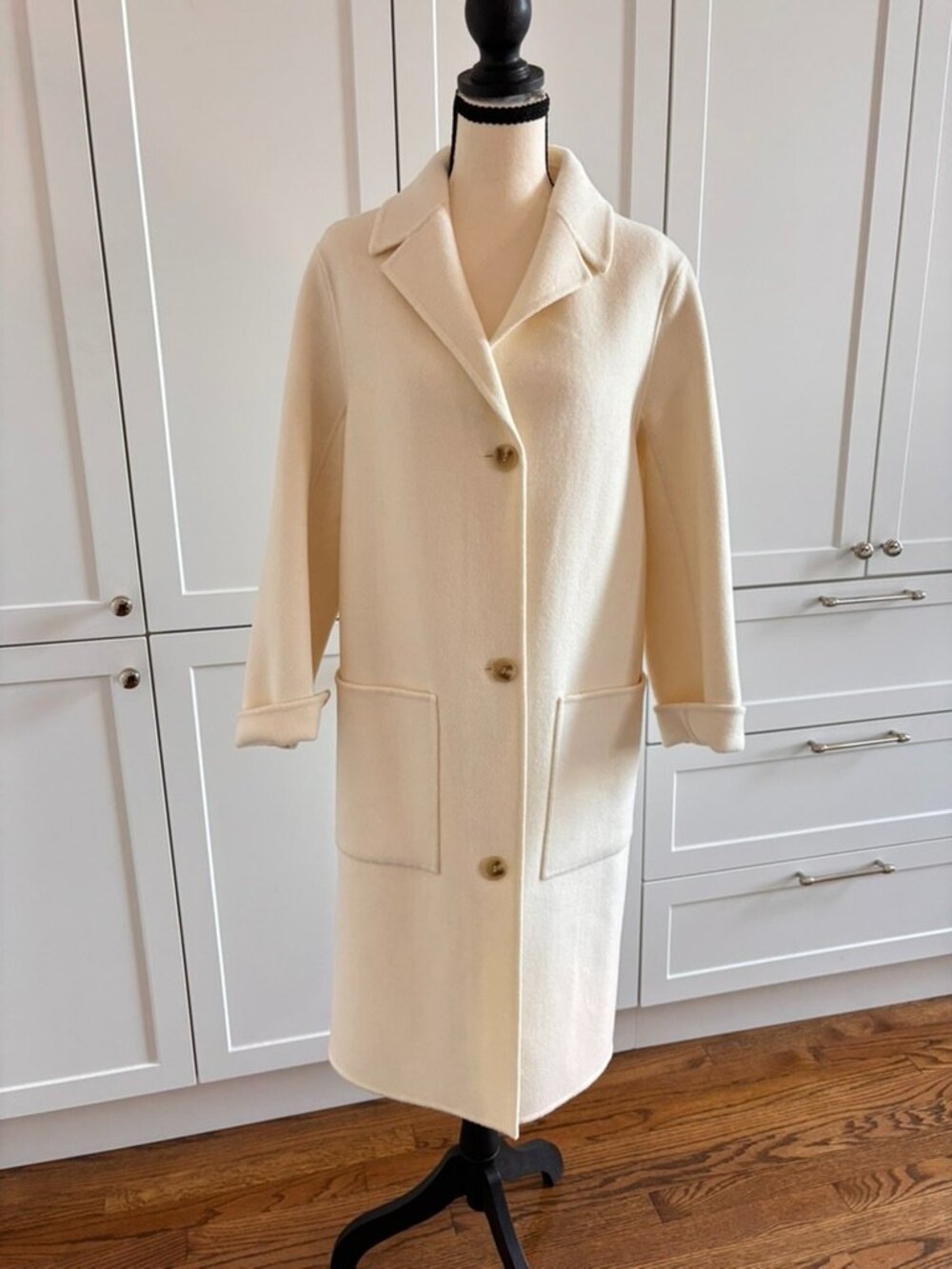 The White Company White Label Ivory Wool Maxi Coat Size S Never Worn